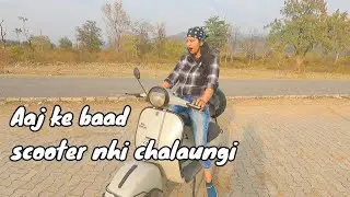Girl Struggles Riding Vintage Vespa Scooter 🔥🔥🔥 #vintage #scooter #2stroke #girlrider #dehradun