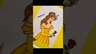Belle disney princess drawing #ytshorts #shorts #viralshorts #belleprincess #art #painting #drawing
