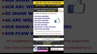 JOBS IN SAUDI ARABIA 2023 | GULF JOBS | ITALIAN COMPANY 🤑  #shorts #job #saudiarabia