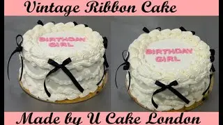How to make a white vintage black ribbon cake