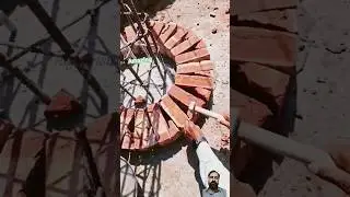 how to make round pillar #satisfying #oddlysatisfying #art #construction #amazing #brick #tiles
