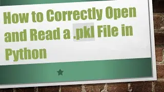 How to Correctly Open and Read a .pkl File in Python