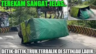 TEREKAM SANGAT JELAS !!! DETIK-DETIK Truk Hino Muatan Batubara Terbalik Di Tikungan Sitinjau Lauik