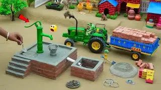 DIY Tractor Mini Solar Water Pump | Concrete & Brick Construction Science Project