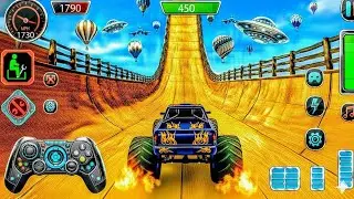 GIANT RAMP Monster Truck Stunts & MEGA CRASH Compilation! Android GamePlay