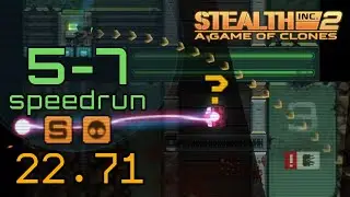 Stealth Inc. 2 speedrun | 5-7 (S-rank, all clones) in 22.71