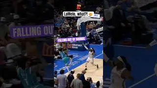 LaMelo off one leg falling out of bounds 😮