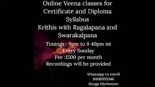 NEW ONLINE VEENA CLASSES !!!!! ENROLL AND UTILISE THE OPPURTUNITY