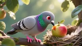 Big pigeon pours water on a plum tree drying up in the hot sun on the railway track#ai #pigeon😭Short
