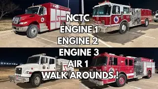 NCTC Collage Fire program Engine 1, Engine 2, Engine 3, Air 1, RARE 