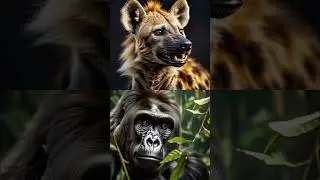 Strength vs Stealth: The Gentle Giant Gorilla meets the Sly Hyena #anime #world #animals