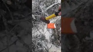 Puun kaato kiilan avulla