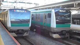 E233系7000番台都ハエ116編成各駅停車新木場行き大崎駅6番線発車シーン