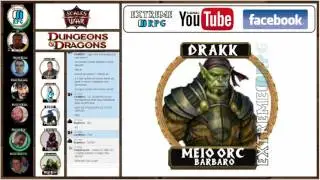 1&ordm; N&iacute;vel Hist&oacute;ria Origens DRAKK- Meio ORC - Barbaro - D&D 5&ordm; RPG EXTREME RPG
