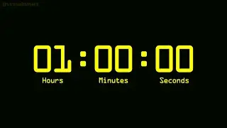 1 Hour Countdown Timer with Alarm and Time Markers / Chapters - Retro Digital - Yellow - 60 Minutes