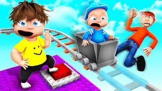 Pranking my FAMILY in Roblox Cart Ride Troll Tower!