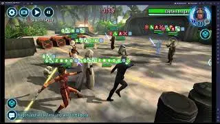 SWGOH GAC JML vs GL Leia, Jedi Master Luke destroys Leia in 5v5