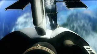 Shuttle Atlantis with HST From Out of the Sun