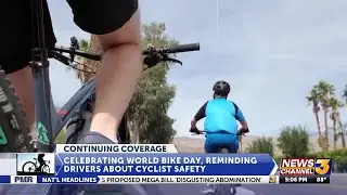 Coachella Valley celebrates World Bike Day, reminding drivers about cyclist safety on the roads