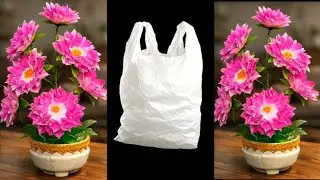 WOW DIY Amazing Flower Making With Plastic Carry Bags | Best Out Of Waste | DIY Plastic Bags Flower