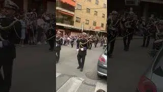 Banda de la junta de cofrad&iacute;as de cuenca en la procesi&oacute;n del cristo del Amparo