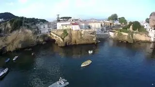 Aerial shots with drone over Bacoli coast
