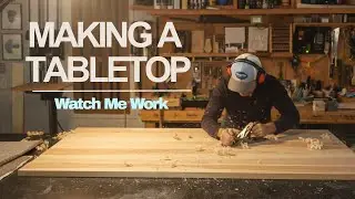 Finishing a Solid Wood Tabletop - 5 Hours of Woodworking in 8 Minutes