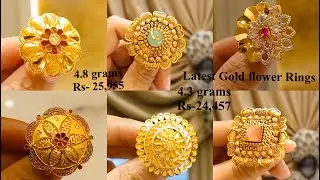 Latest Flower Gold Rings design with weight and price | New Finger Rings @LIFESTYLEGOLD