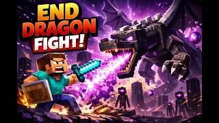 First Dragon Fight + Elytra Flight Ever! | Raven crest #minecraft  #gamingchannel #minecraftsurvival