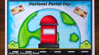 National Postal Day Drawing | World Postal Day poster drawing | Postal Day Drawing | Easy Poster