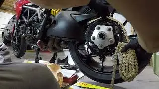 Ducati Hyperstrada / Hypermotard 821 - New Chain and Quick-Change Sprockets Install Part 5 of 6