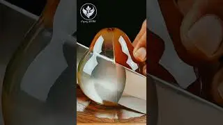 Crystal Pear Slice Sounds 🍐 | Relaxing ASMR #asmr #glasscuttingasmr