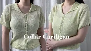 DIY 대바늘 카라 반소매 가디건 Knit Collar cardigan tutorial