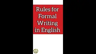 Rules for Formal Writing in English #shorts @ExploreMoreandLearn