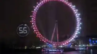 New Years' Eve London Eye Fireworks 08-09 - Long Countdown!