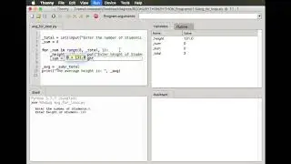 For Loop (Python) Debugging in Thonny