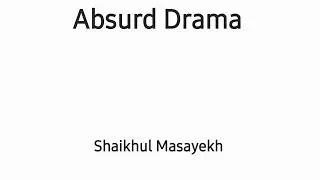 Absurd Drama | History of English Literature | NU