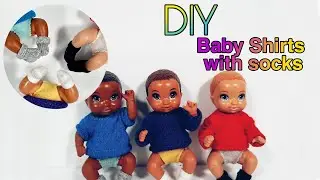 DIY - barbie baby miniature socks with Shirts | miniature baby socks - shirts for baby dolls | easy