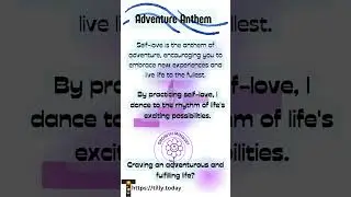 ADVENTURE ANTHEM #selflove #selfhelp #selfesteem #tarotwithtilly #tillytoday