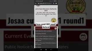 FINALLY!!!!😀jos&agrave;a cutoff 2021 round1 declared, link in description #cutoff  #josaa #jee #csab