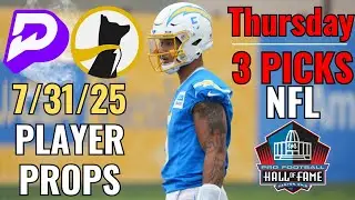 PRIZEPICKS UNDERDOG NFL PRESEASON 7/31 BEST PLAYER PROPS!! HALL OF FAME GAME