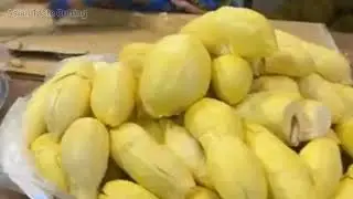 How to Peel Durian Fruit | Amazing Durian Cutting Skills | Durian Peeling Skill | How to Open Durian