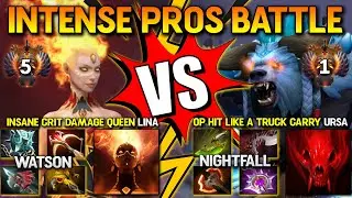 INTENSE PROS BATTLE | Insane Crit Damage Watson Lina Vs. OP Hit Like A Truck Nightfall Ursa DotA 2