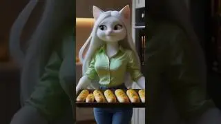 Cat making cheese garlic bread #cat #ai #cartoon #cutecat #shorts #youtubeshorts #shortsbeta