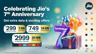 Jio 7th Anniversary 2023 Celebrate Jio Free Data Offer 7GB Free Data 14GB Extra Data Recharge Offer