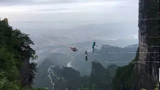 Slackline Challenge Rehearsals - Houle Douce