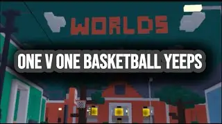 Playing a one v one basketball match in Yeeps with my friend