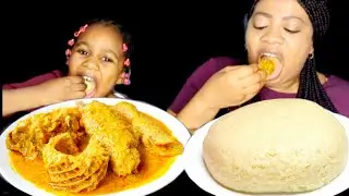 ASMR MUKBANG WITH MY DAUGHTER| AFRICAN FOOD MUKBANG WITH FUFU AND EGUSI SOUP