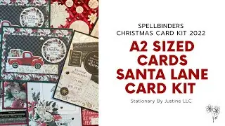 10 Cards One Kit A2 Sized Cards ~ Spellbinders Santa Lane Card Kit ~ 2022