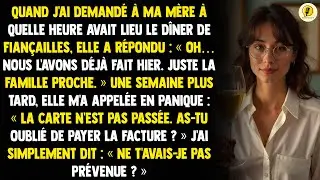 Quand j'ai demandé à ma mère à quelle heure avait lieu le dîner de fiançailles, elle a répondu:...